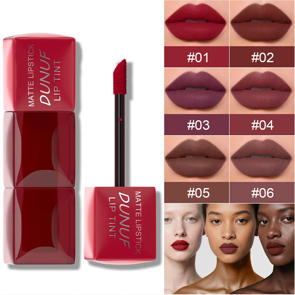 DUNUF 8pcs Liquid Matte Lipstick Velvet Matte Women'S Makeup Long-lasting Waterproof Non-stick Cup Non-fade Lip Gloss