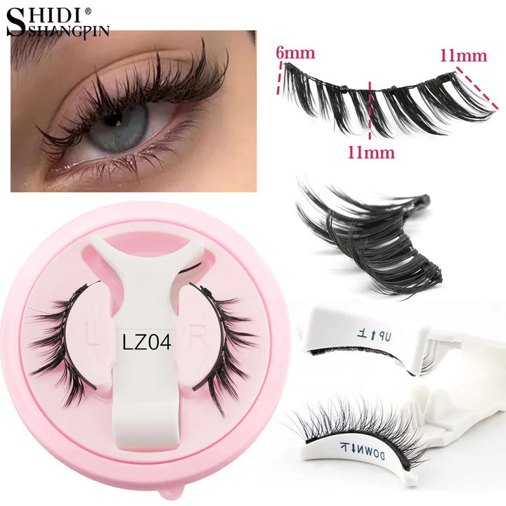 Hot 1 Pair Magnetic Eyelashes Handmade Fluffy Faux Mink Lashes Reusable Natural False Eyelashes and Magnetic Tweezers Set Makeup
