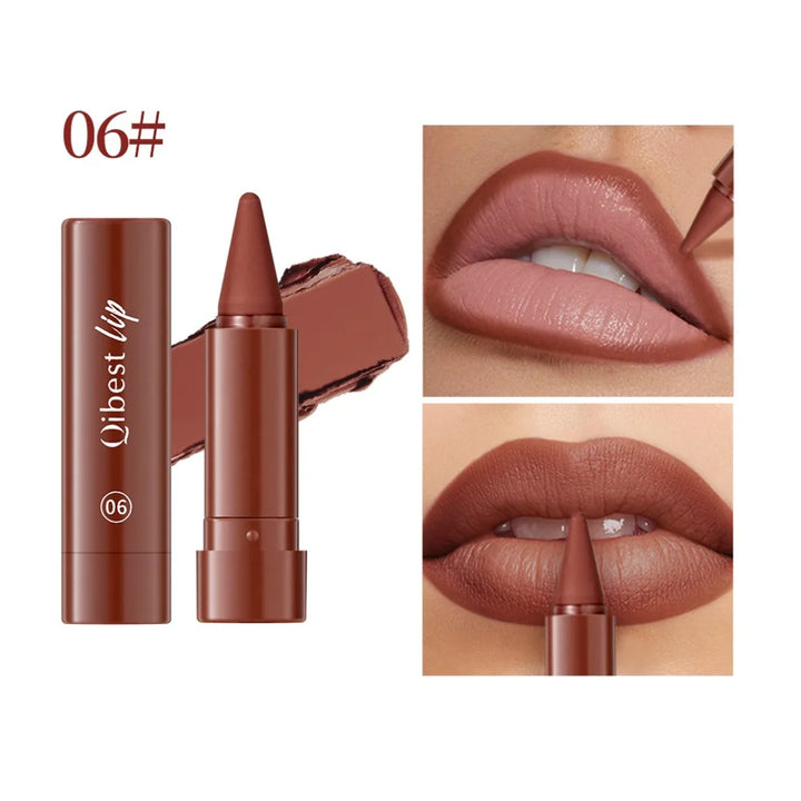 1pc Twist Up Lip Liner Lipstick Pen Multipurpose Blush Matte Red Velvet Lip Contour Waterproof Non Stick Cup Lip Rouge Makeup