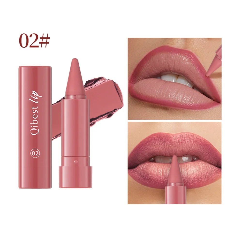 1pc Twist Up Lip Liner Lipstick Pen Multipurpose Blush Matte Red Velvet Lip Contour Waterproof Non Stick Cup Lip Rouge Makeup