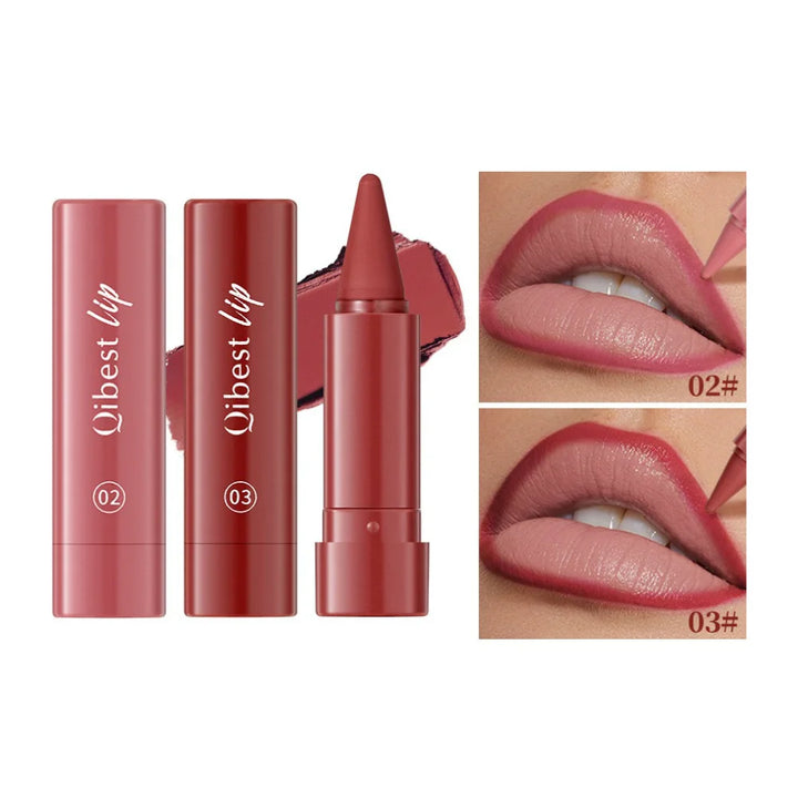 1pc Twist Up Lip Liner Lipstick Pen Multipurpose Blush Matte Red Velvet Lip Contour Waterproof Non Stick Cup Lip Rouge Makeup